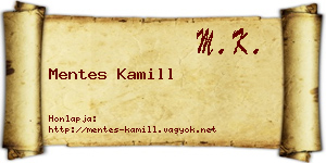 Mentes Kamill névjegykártya
